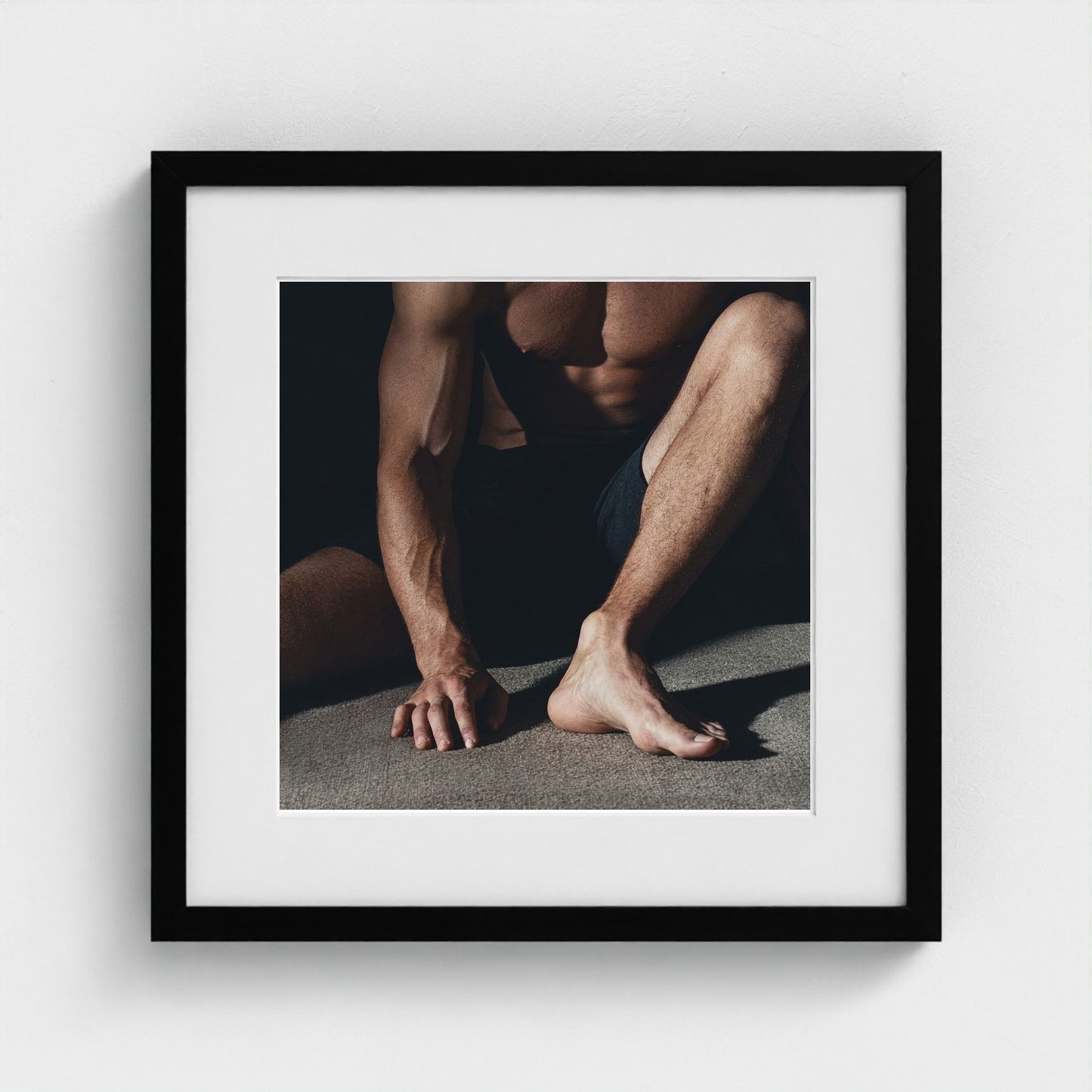 a-muscular-mans-foot-close-up-of-feet-and-ankles 16x16-black frame frame
