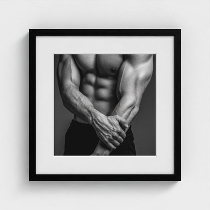 studio-close-up-interlocked-hands-and-forearms-v 16x16-black frame frame
