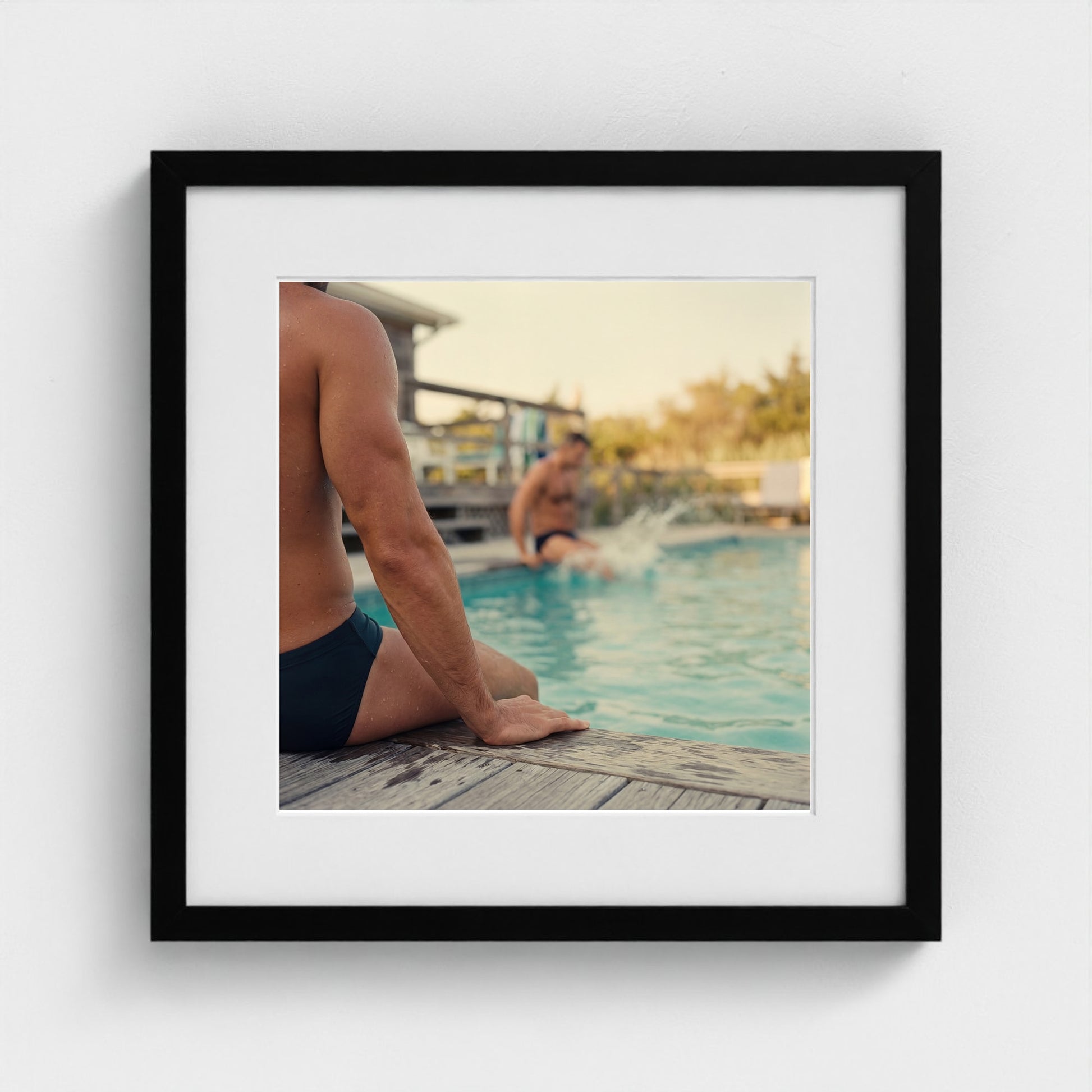 2026 03 12 21 53 04 Pool Fragment Distance Charge 16x16-black frame — Fire Island Modern
