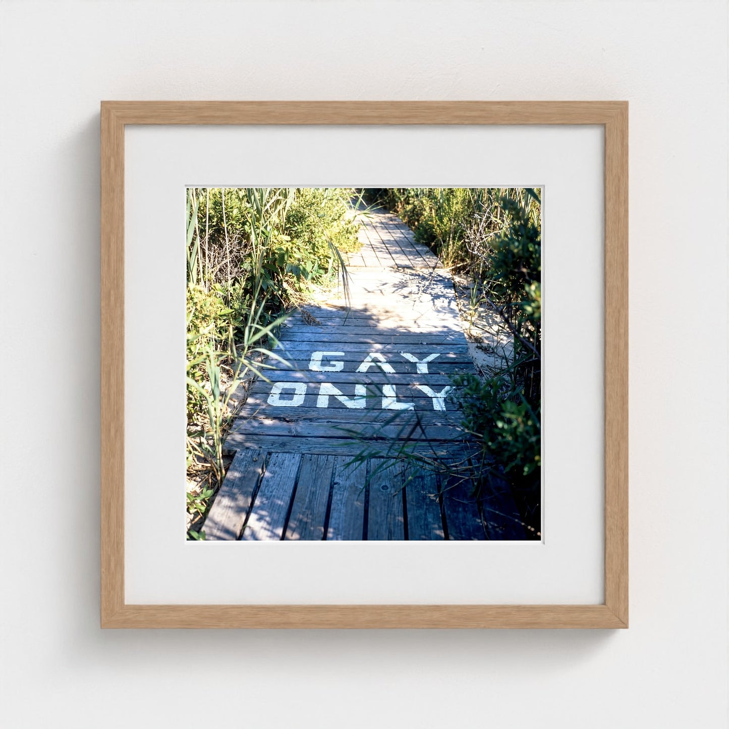 2026 03 12 15 34 00 Gays Only Boardwalk Zoomout Square 16x16-natural frame — Fire Island Modern