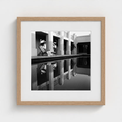 hotel-pool-dawn 16x16-natural frame frame