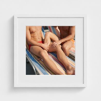 2026 03 12 21 53 03 Two Man Towel Private Heat 16x16-white frame — Fire Island Modern