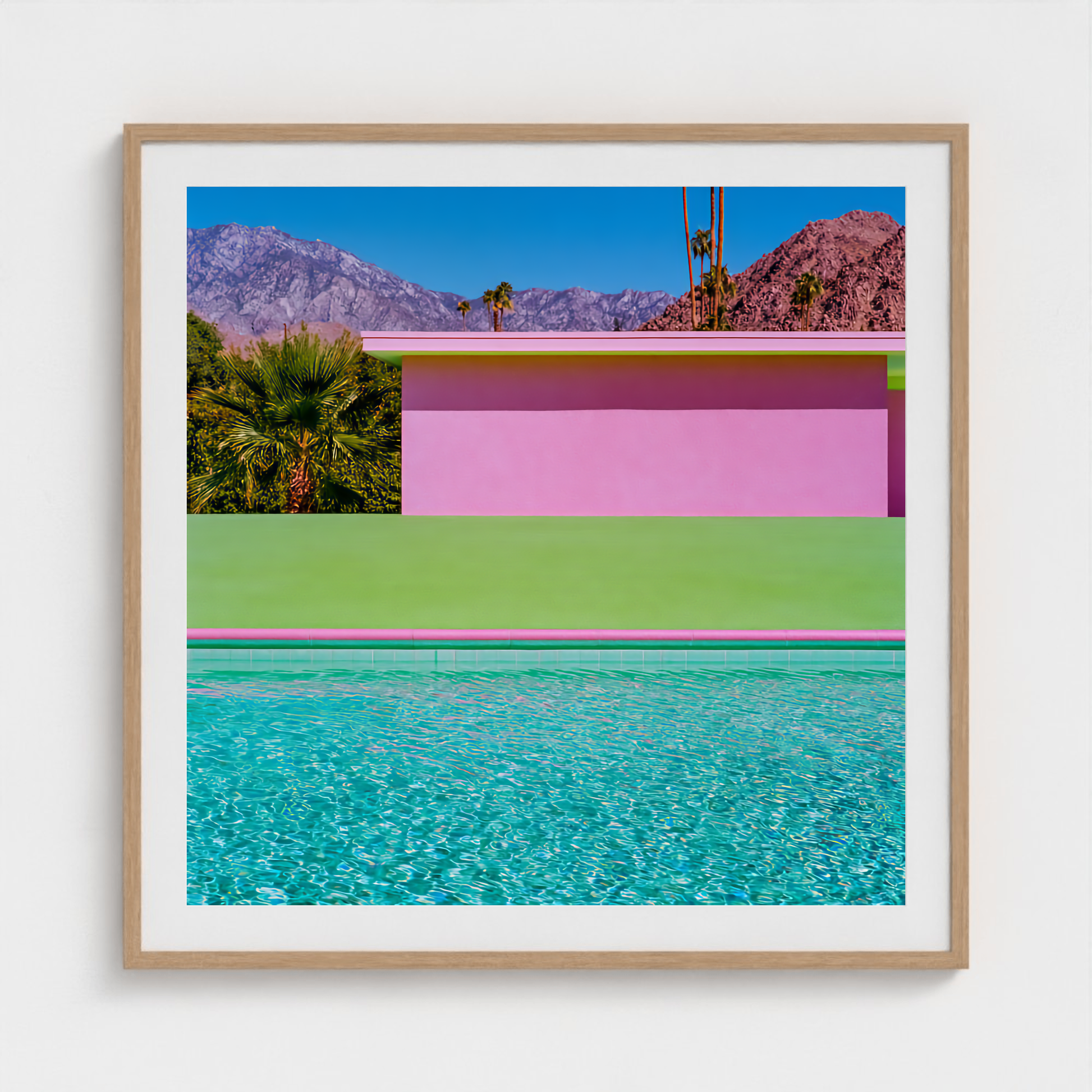Color Field Pool fine art photography print in a Natural frame — Palm Springs crop-to-fill cover v1 05b97ba072