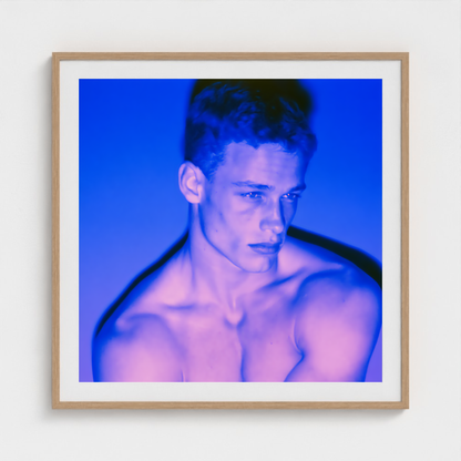 Cobalt Resolve fine art photography print in a Natural frame — Chromatic Heat crop-to-fill cover v1 fc9bafafb0