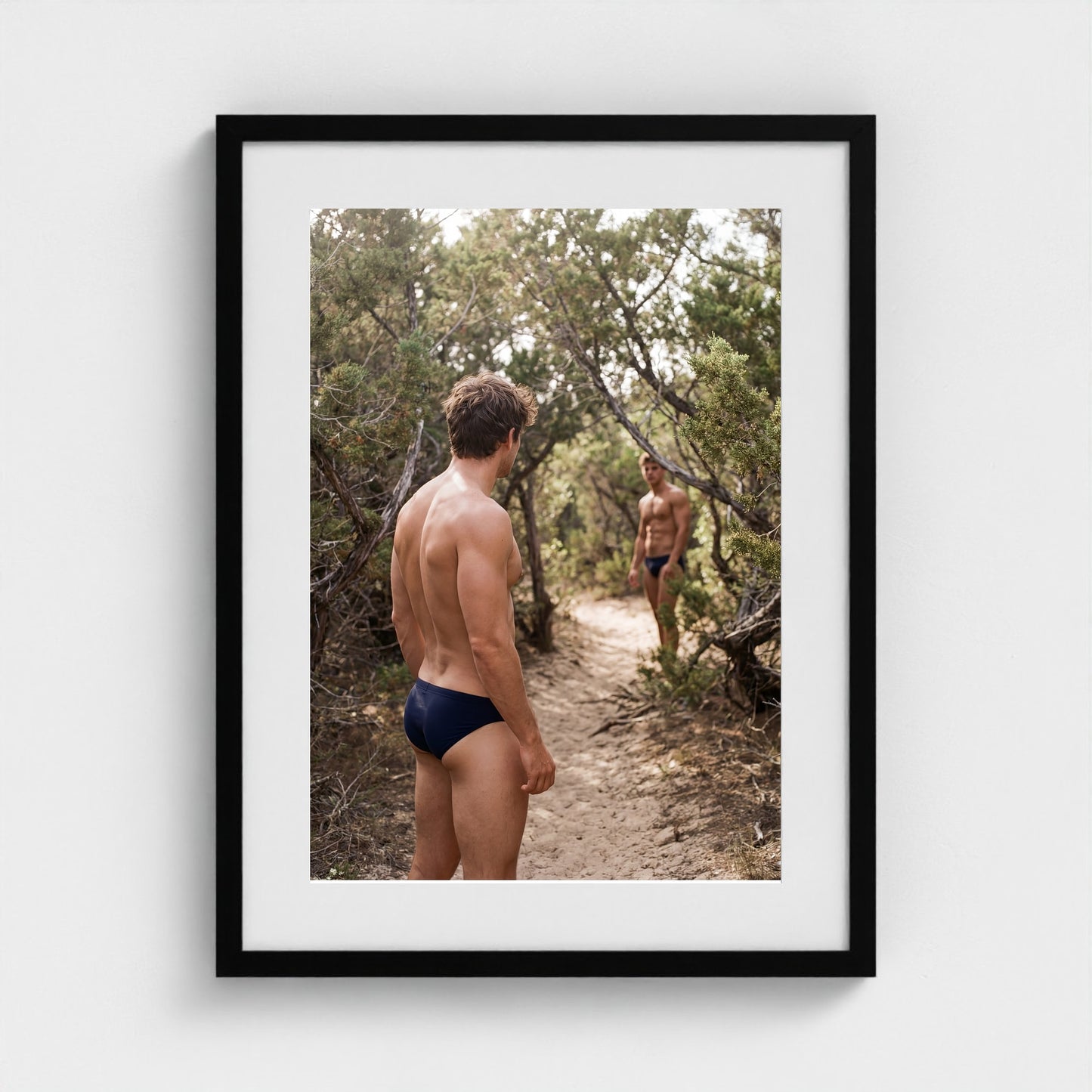 2026 03 12 21 53 01 Meatrack Watcher Tension 18x24-black frame — Fire Island Modern