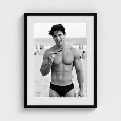 2026 03 12 19 33 00 Bw Beach Portrait Playful 18x24-black frame — Fire Island Modern