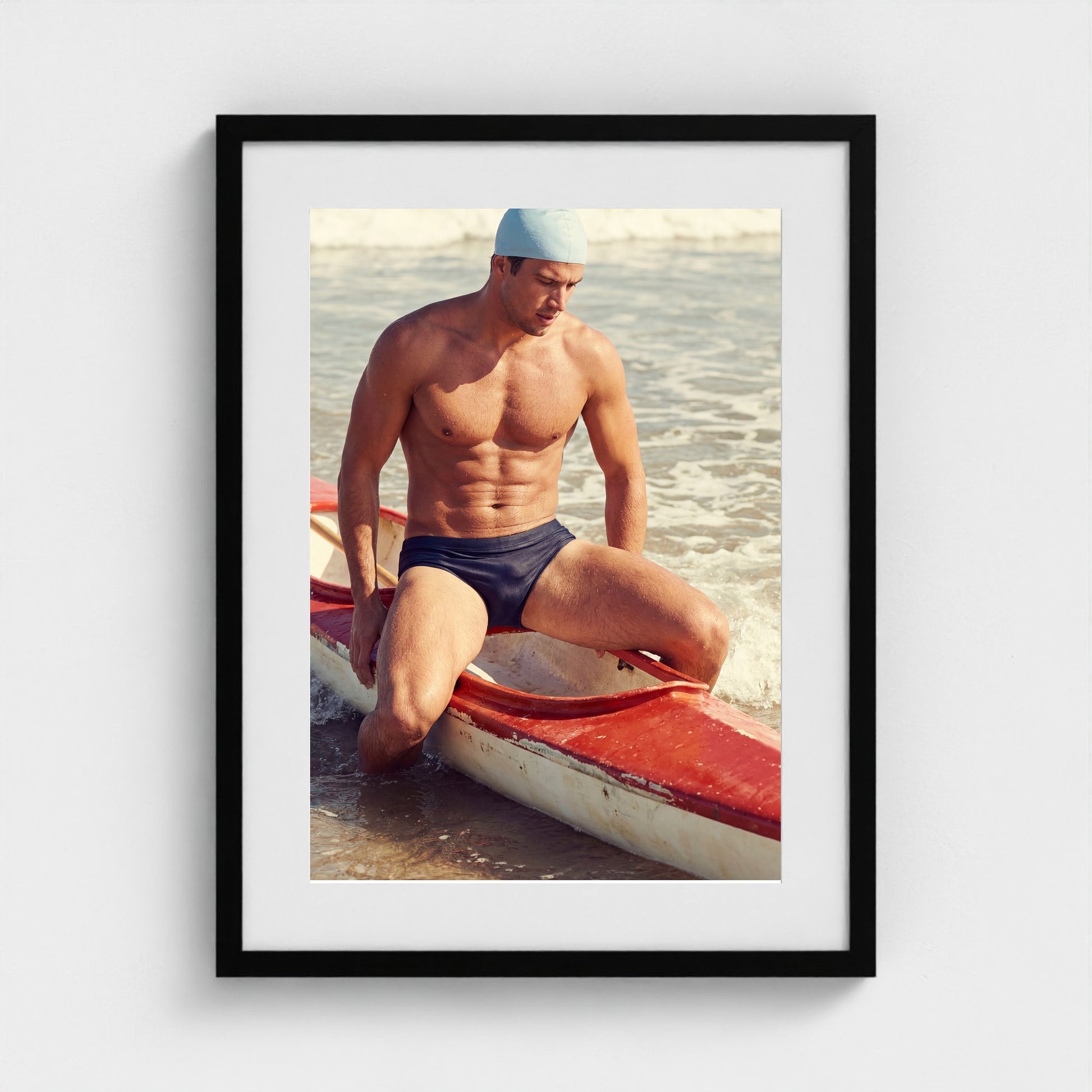2026 03 12 20 37 00 Canoe Athletic Study 18x24-black frame — Fire Island Modern