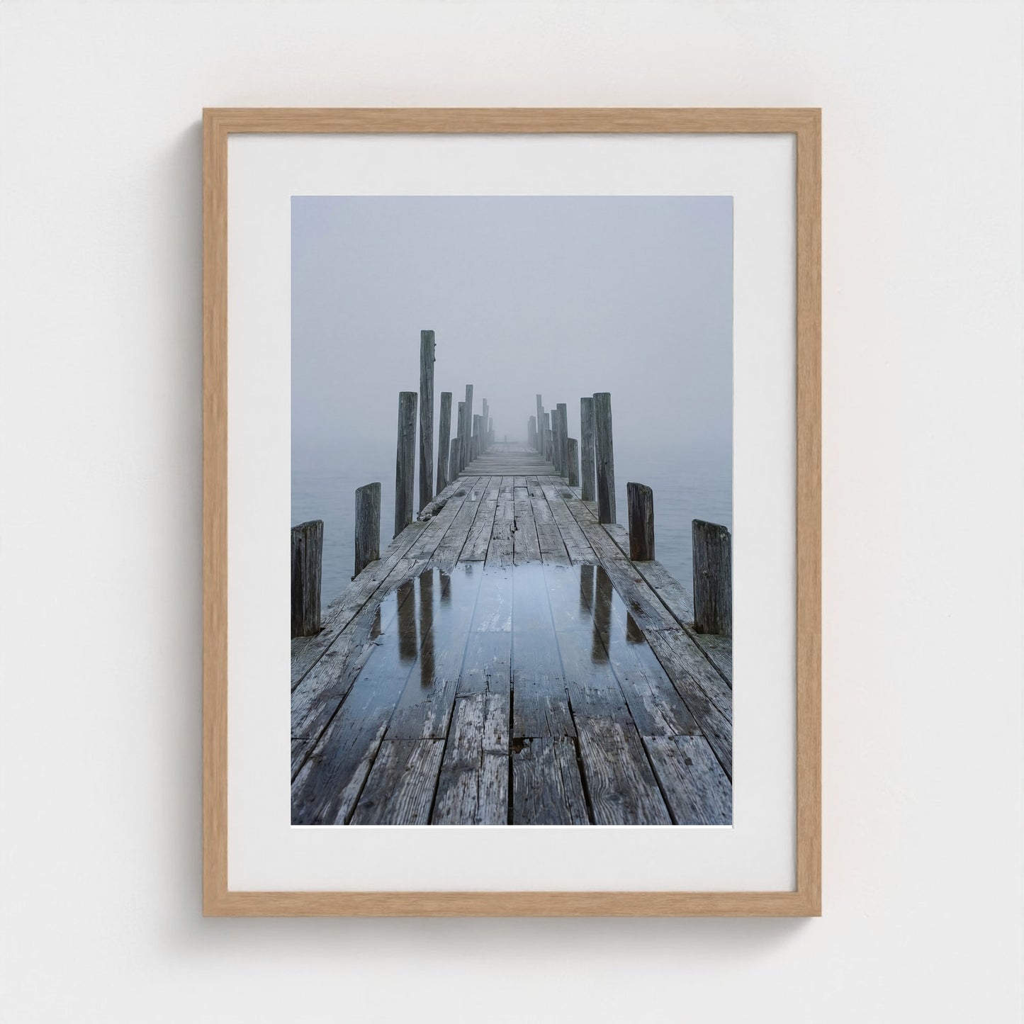Fog Pier Wall Art - coastal pier fog photography wall art by Studio Stevie