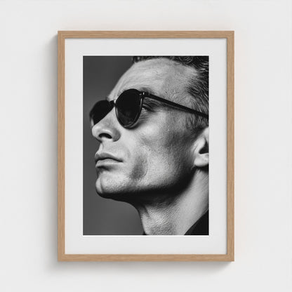 black-and-white-portrait-of-a-cool-guy-in-sungla 18x24-natural frame frame