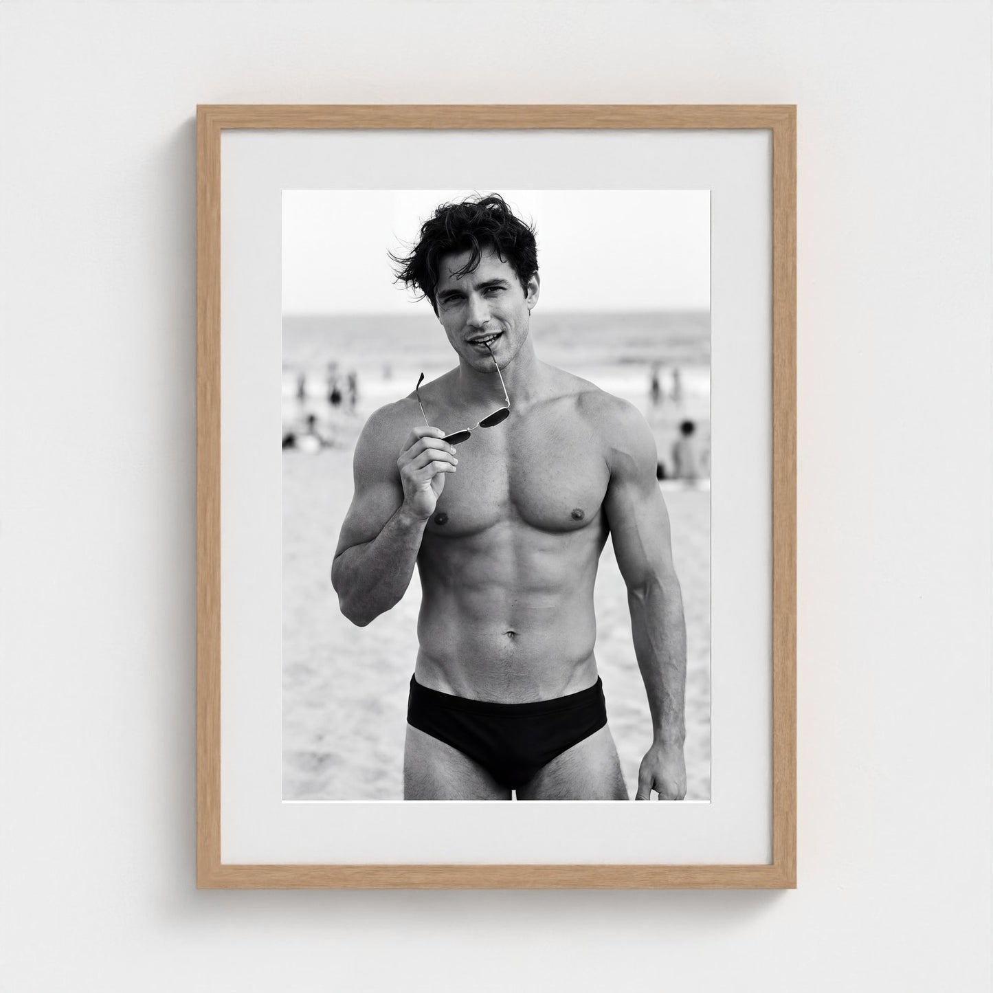 2026 03 12 19 33 00 Bw Beach Portrait Playful 18x24-natural frame — Fire Island Modern