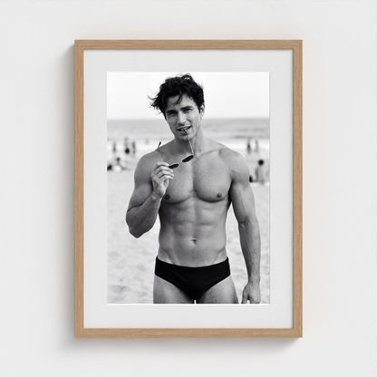 2026 03 12 19 33 00 Bw Beach Portrait Playful 18x24-natural frame — Fire Island Modern