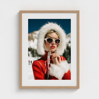 fashion-editorial-of-glamorous-woman-in-red-1960 18x24-natural frame frame