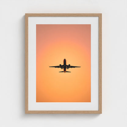 jet-silhouette-at-golden-hour-single-commercial 18x24-natural frame frame