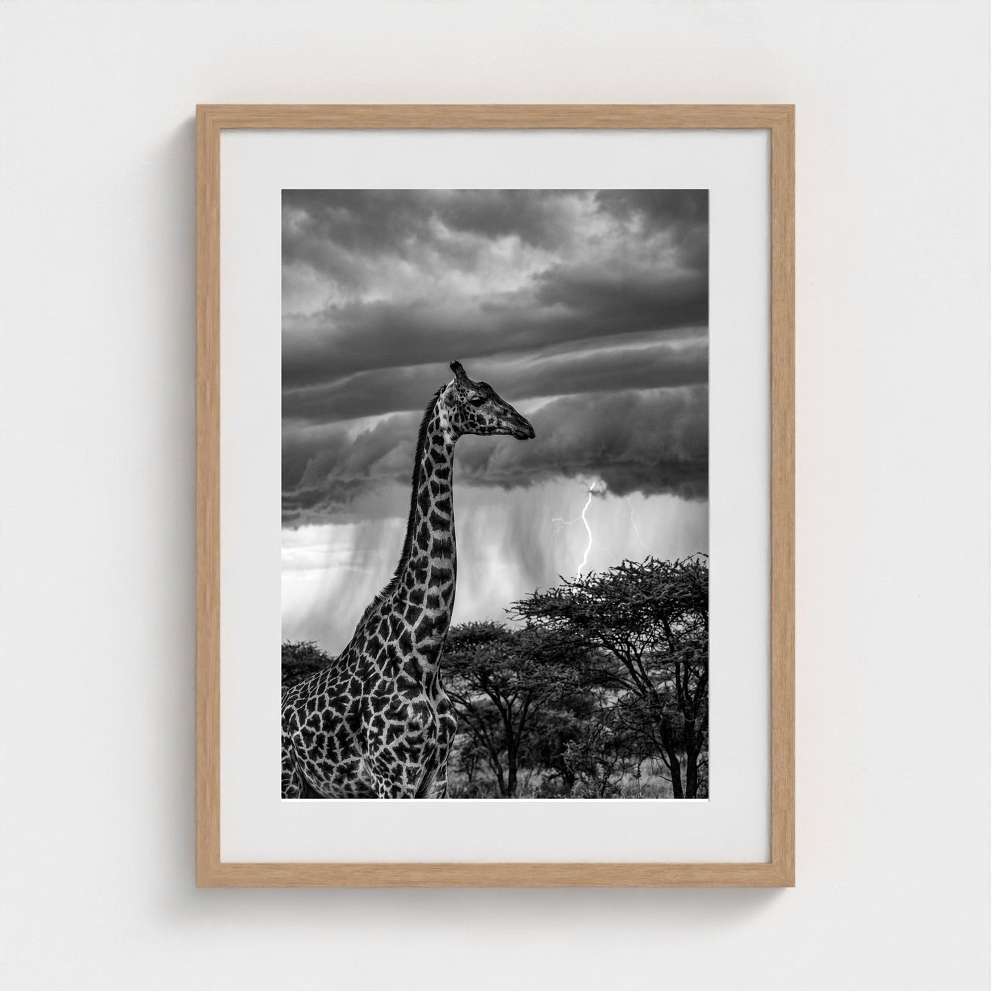 lone-giraffe 18x24-natural frame frame
