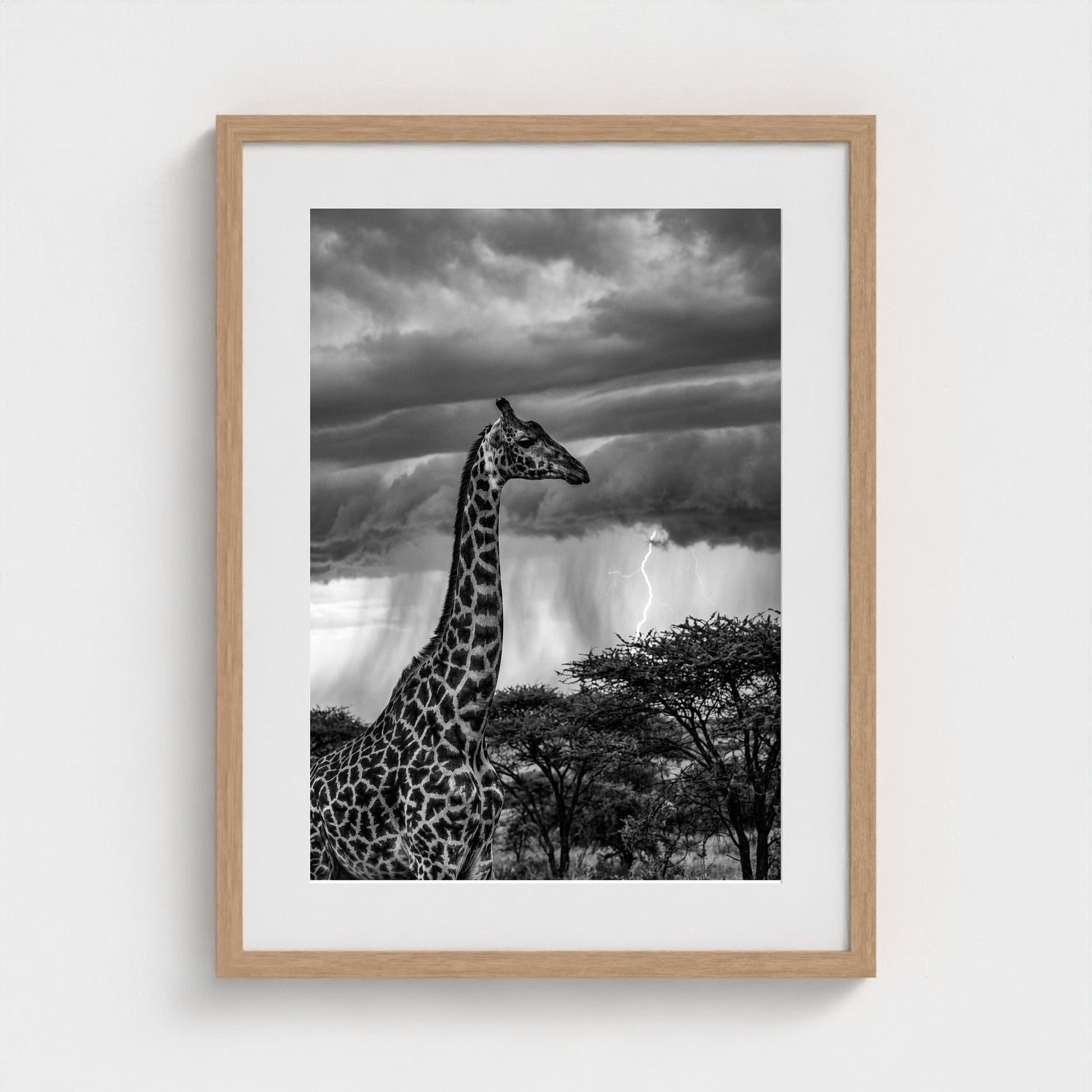 lone-giraffe 18x24-natural frame frame