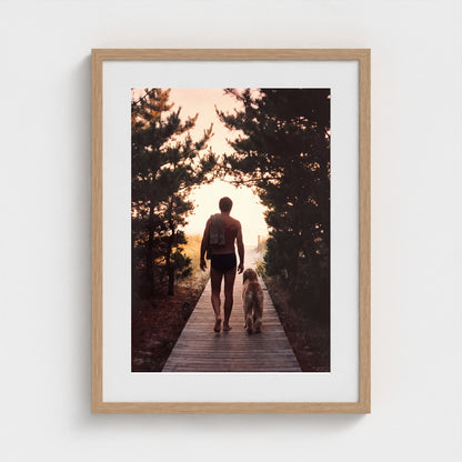 2026 03 12 22 31 00 Boardwalk Silhouette Safe 18x24-natural frame — Fire Island Modern