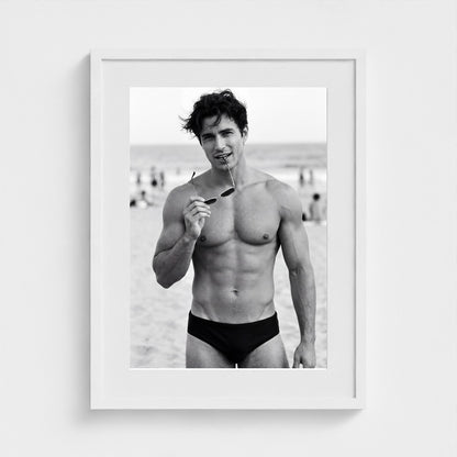 2026 03 12 19 33 00 Bw Beach Portrait Playful 18x24-white frame — Fire Island Modern