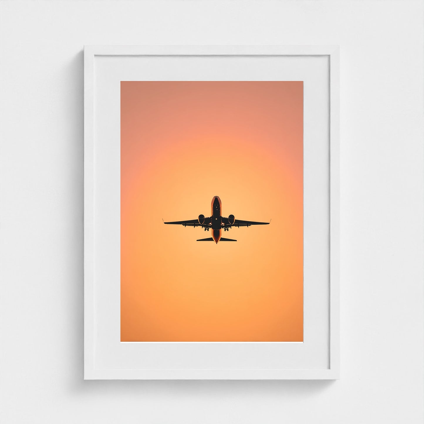 jet-silhouette-at-golden-hour-single-commercial 18x24-white frame frame