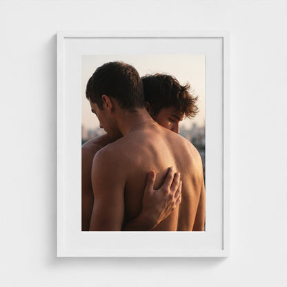 2026 03 12 19 42 00 Back Embrace Sunset 18x24-white frame — Fire Island Modern