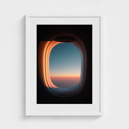 jet-window-view-with-gradient-sky-ultra-minimal 18x24-white frame frame