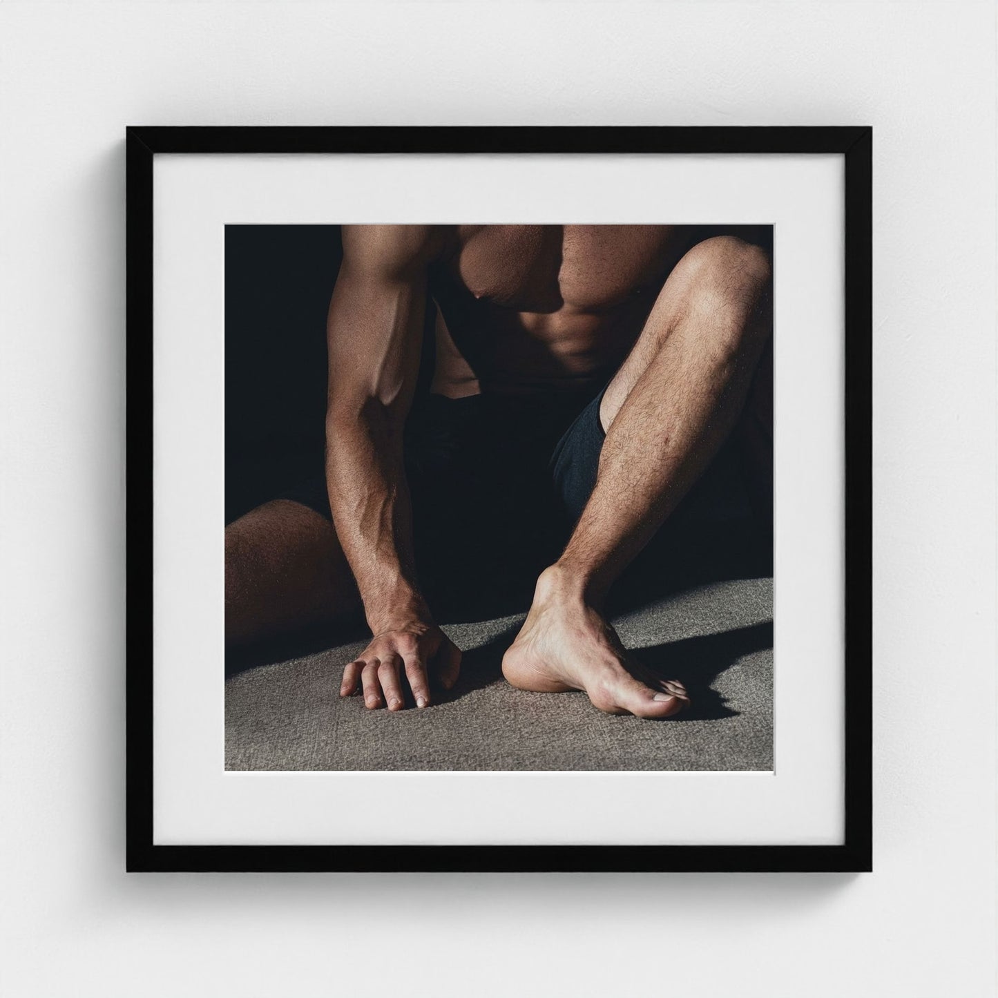 a-muscular-mans-foot-close-up-of-feet-and-ankles 20x20-black frame frame