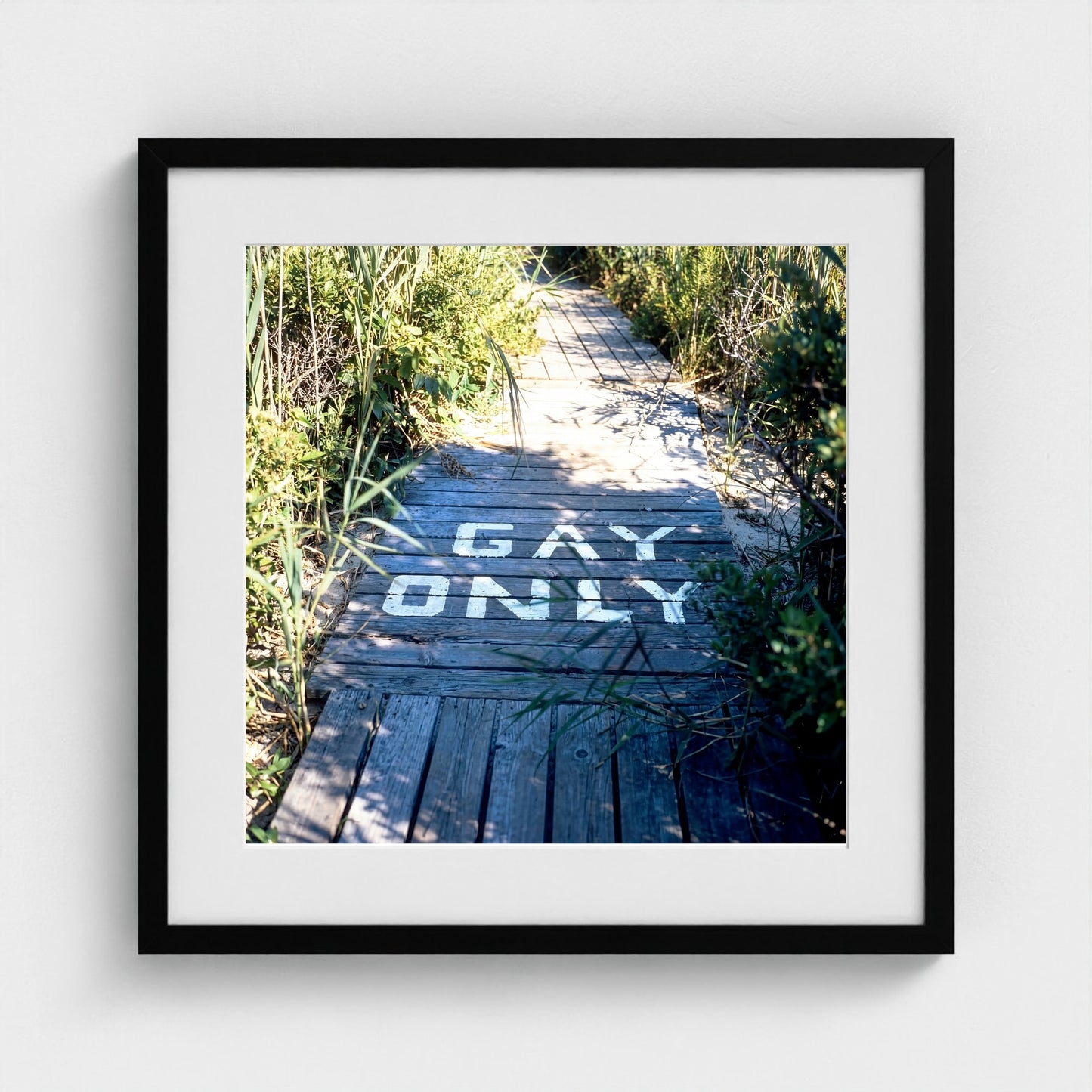 2026 03 12 15 34 00 Gays Only Boardwalk Zoomout Square 20x20-black frame — Fire Island Modern