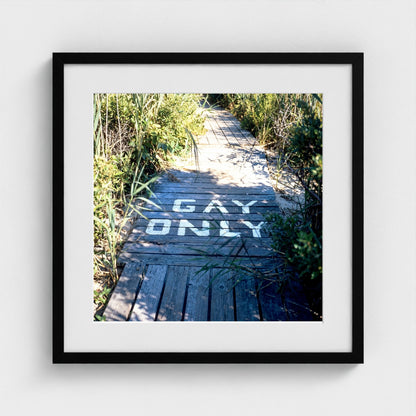 2026 03 12 15 34 00 Gays Only Boardwalk Zoomout Square 20x20-black frame — Fire Island Modern