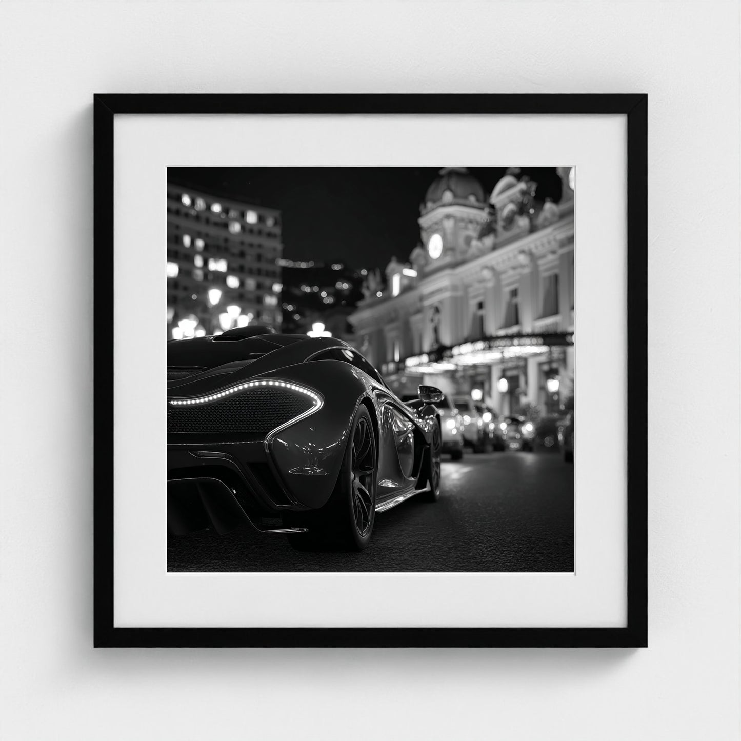 luxury-exotic-sports-car-in-montecarlo-at-night 20x20-black frame frame