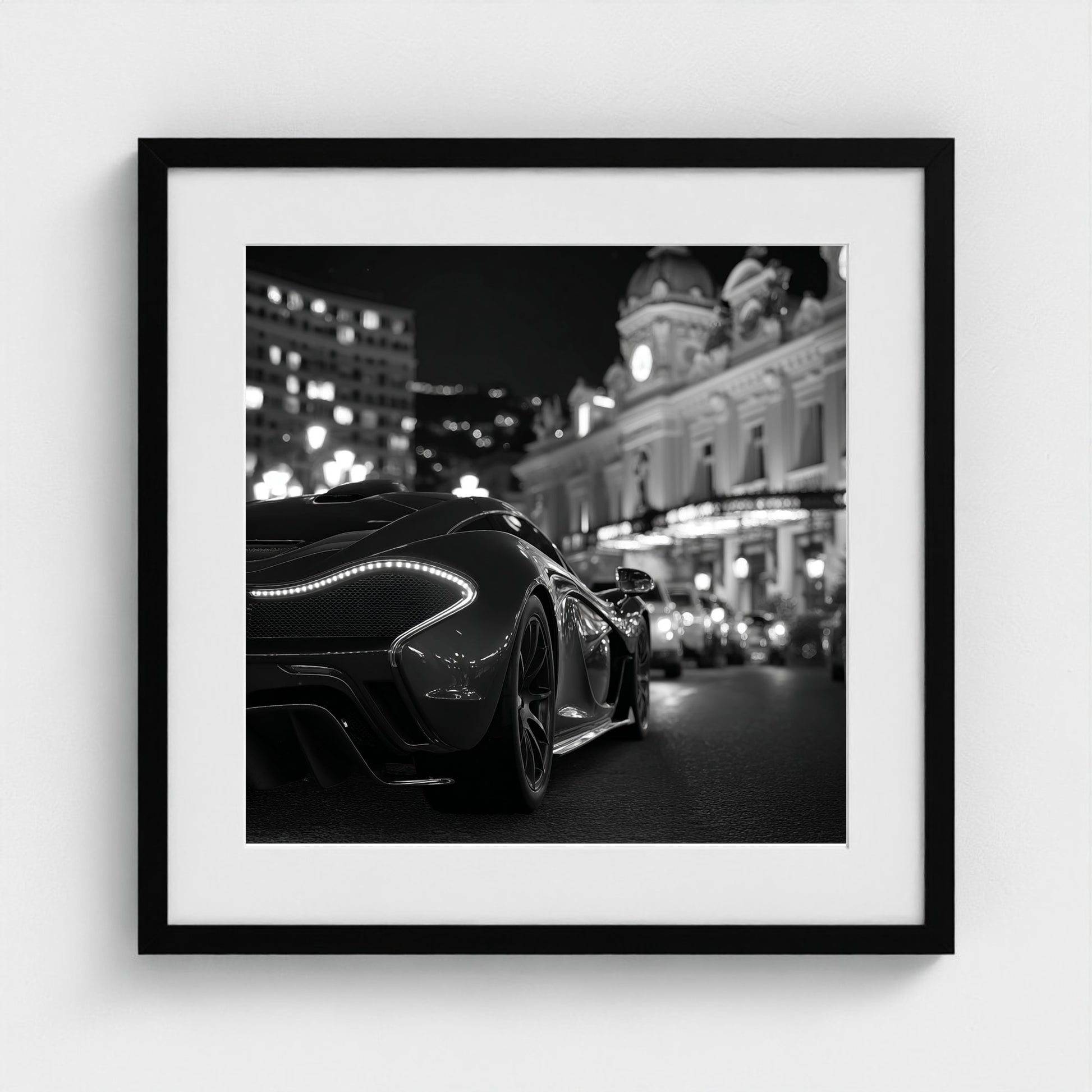 luxury-exotic-sports-car-in-montecarlo-at-night 20x20-black frame frame