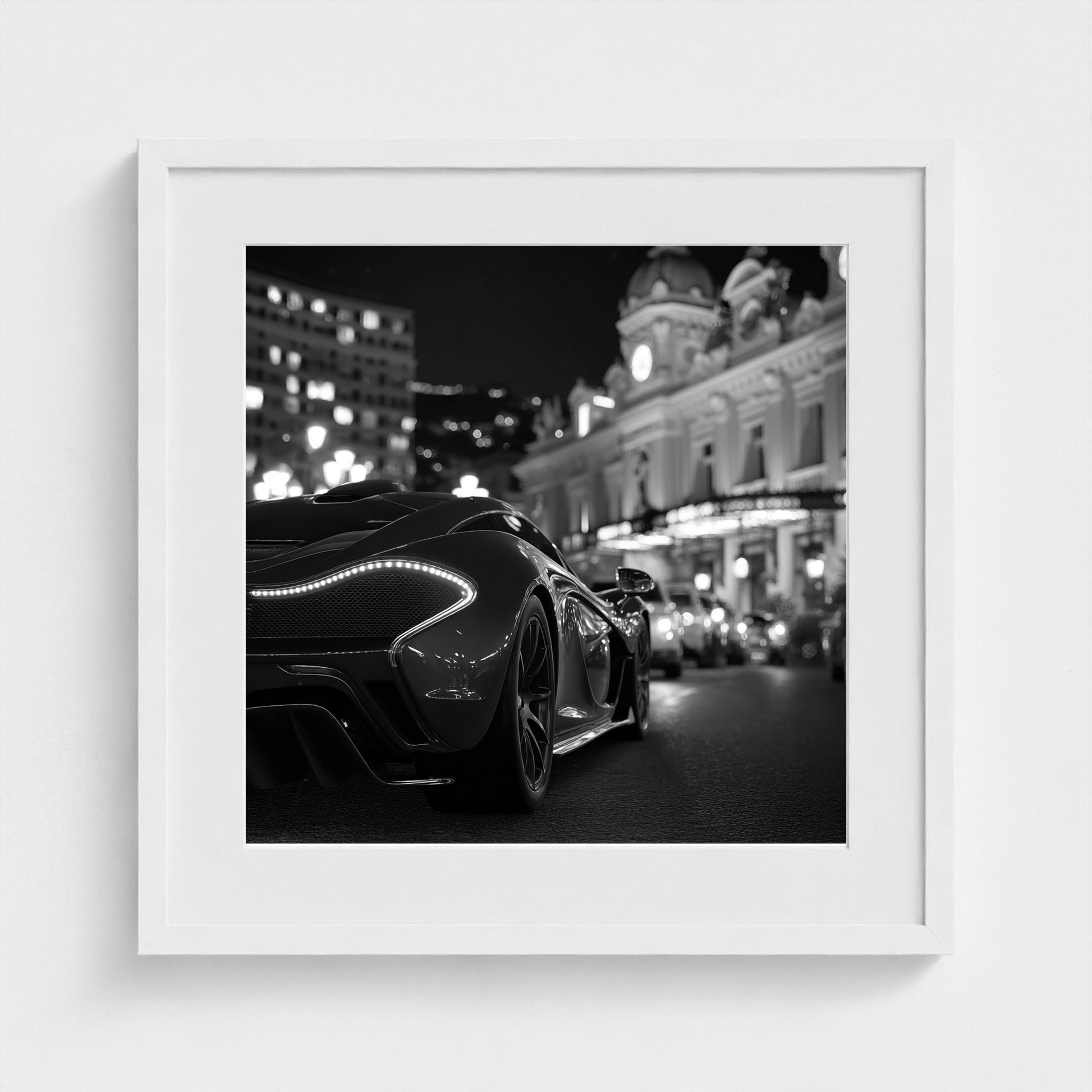 luxury-exotic-sports-car-in-montecarlo-at-night 20x20-white frame frame