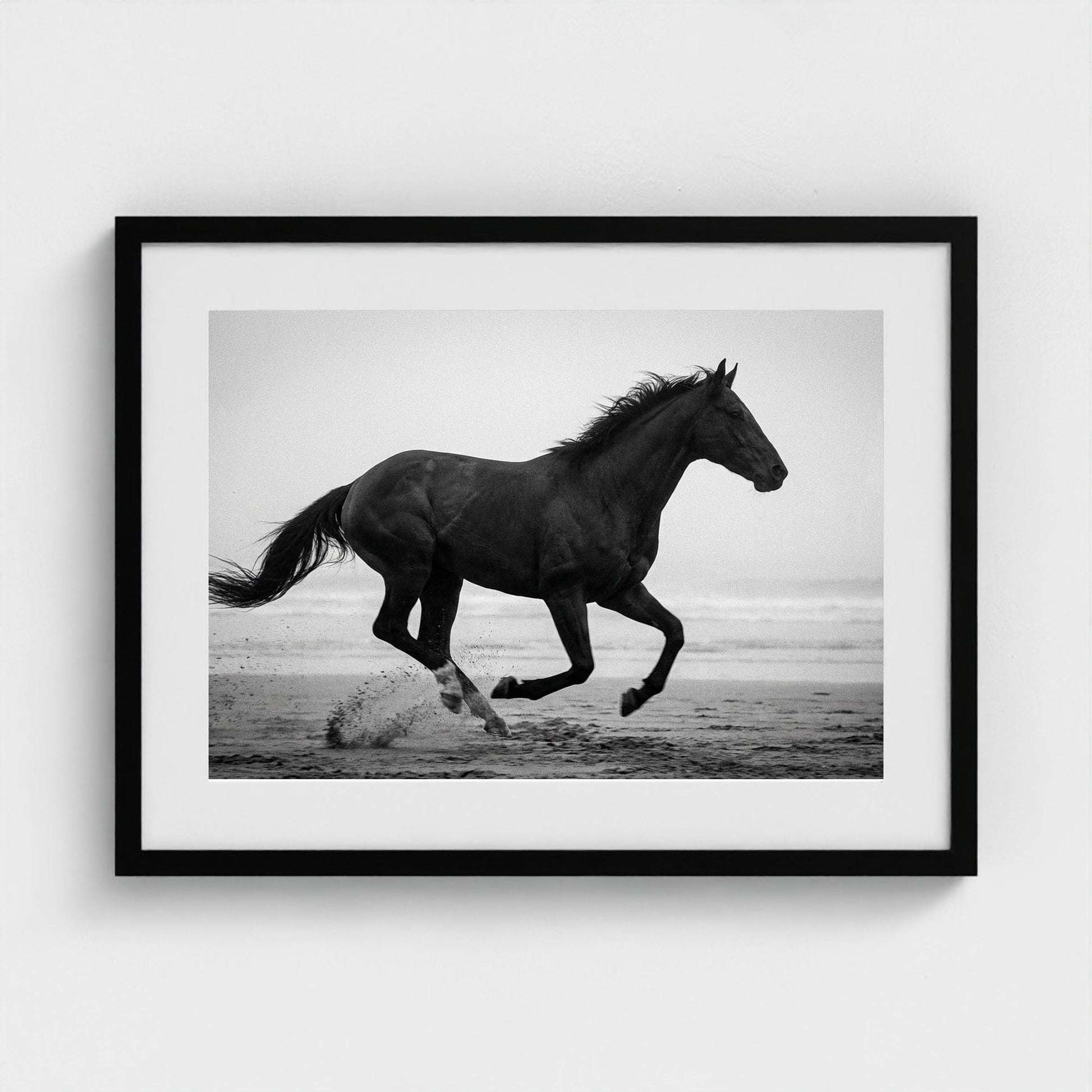 morning-gallop 24x18-black frame frame