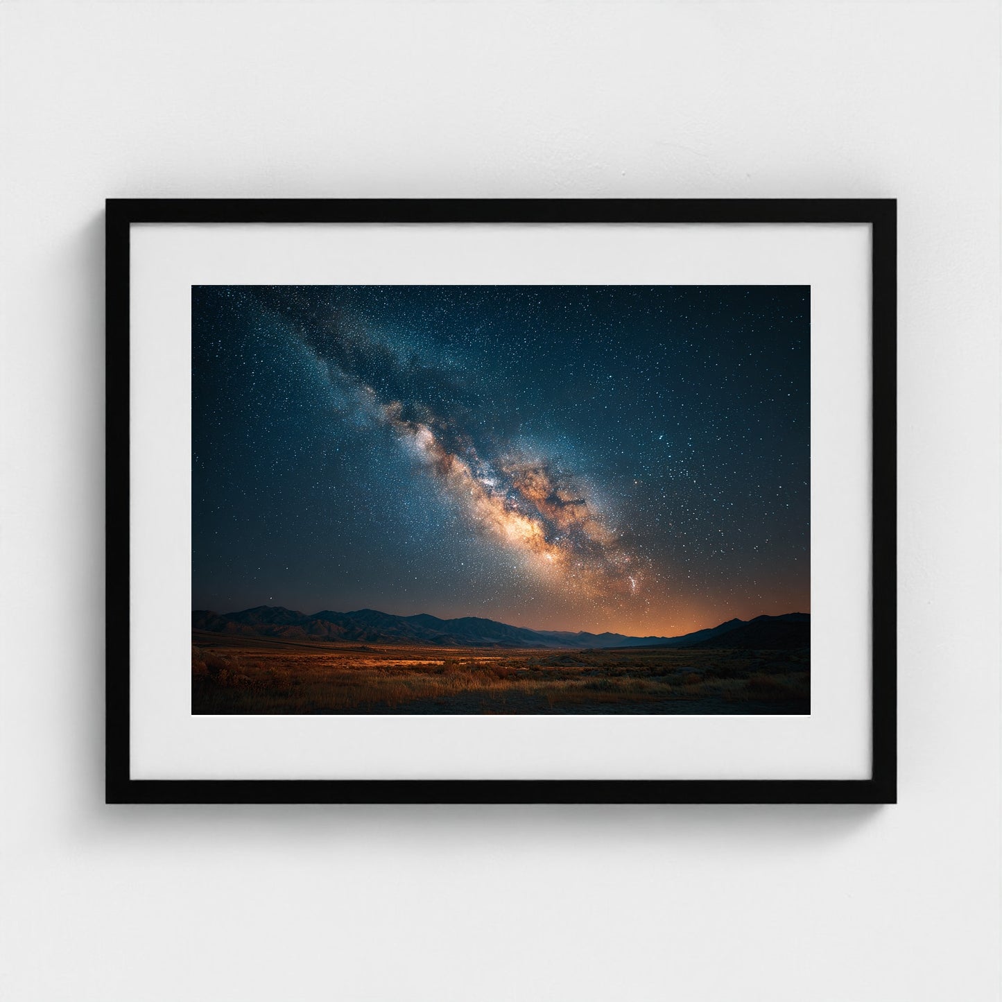 the-milky-way-galaxy-stretching-across-horizon-a 24x18-black frame frame