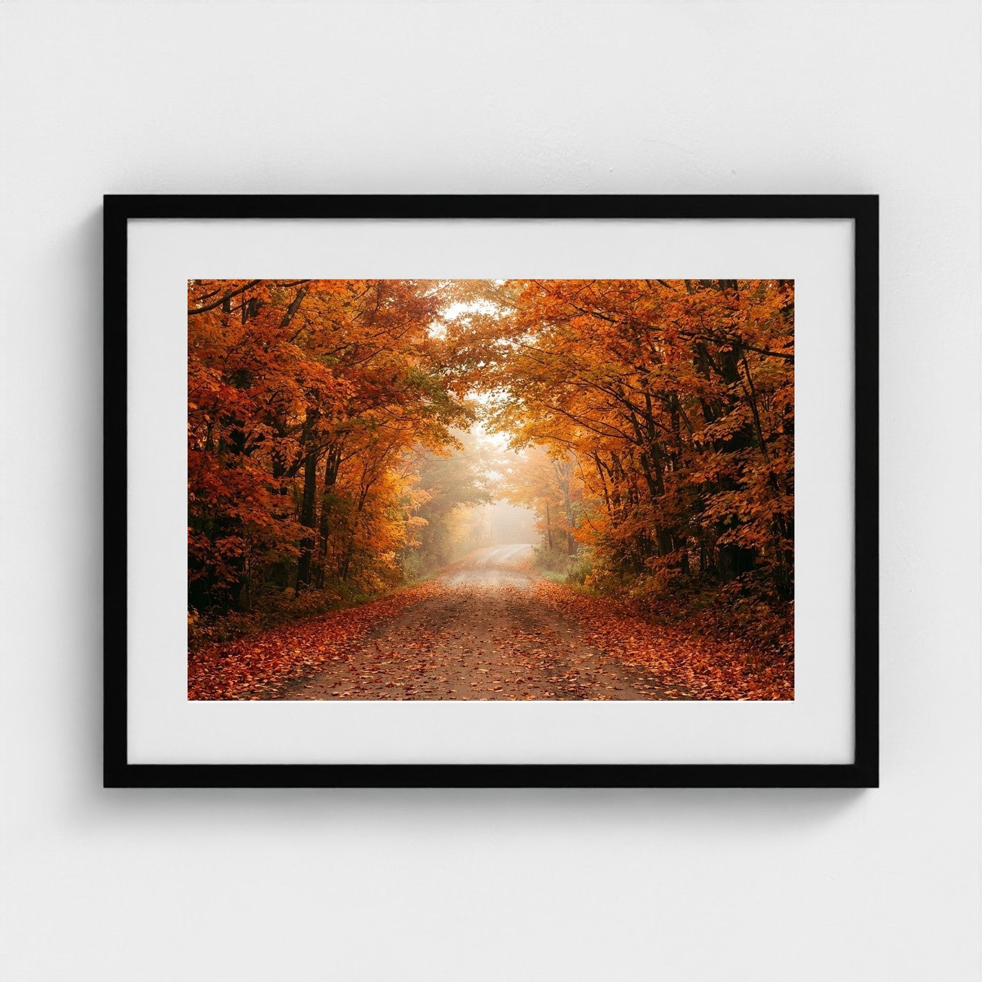 autumn-road 24x18-black frame frame