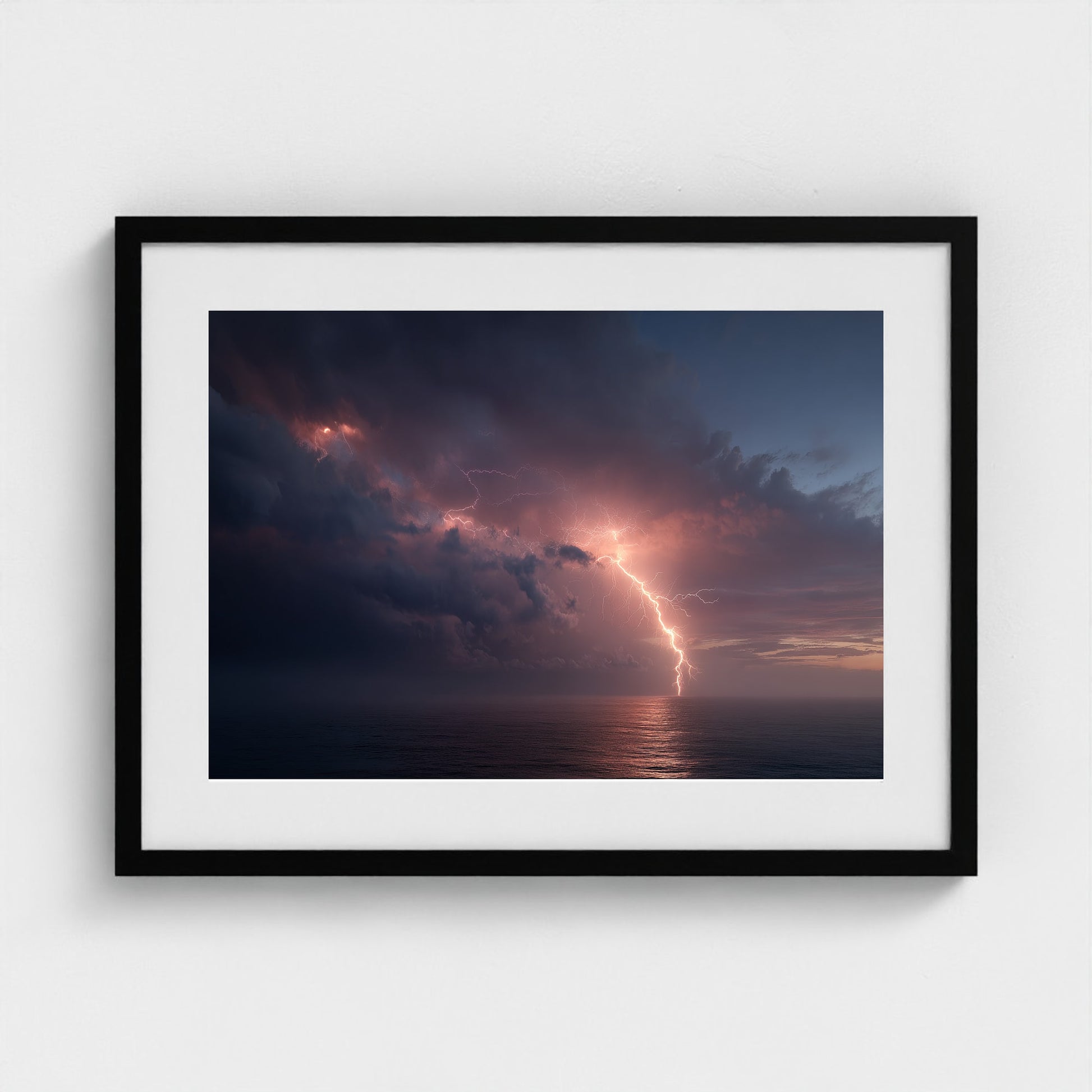 minimalist-fine-art-photograph-of-lightning-stor 24x18-black frame frame