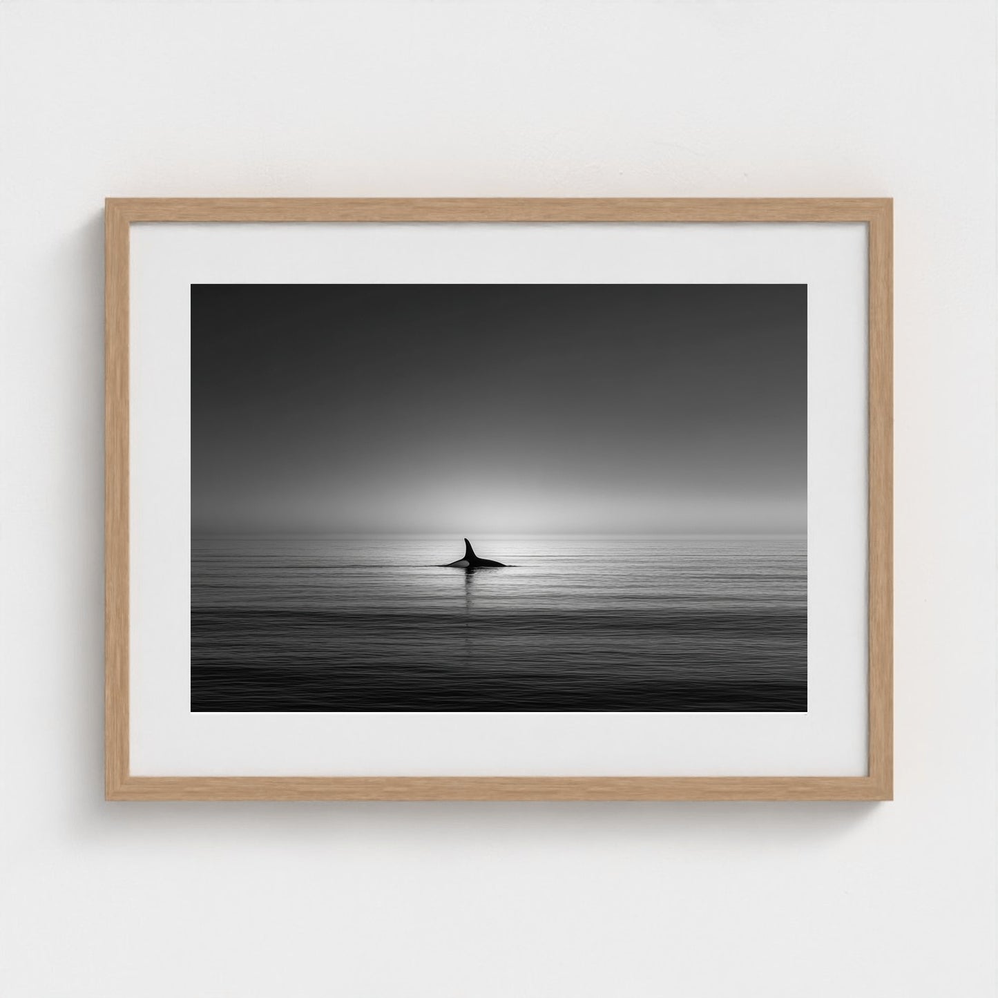minimalist-negative-space-composition-lone-whale 24x18-natural frame frame