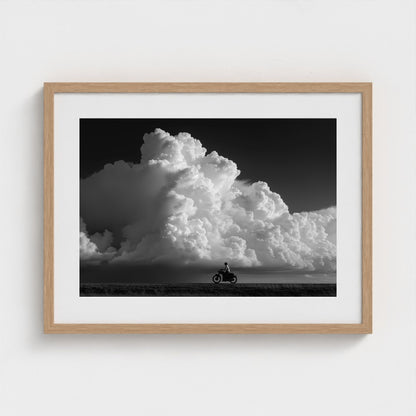 monochrome-thunderhead-build-up-distant-rider-bene-0d9ea2aa- 24x18-natural frame frame