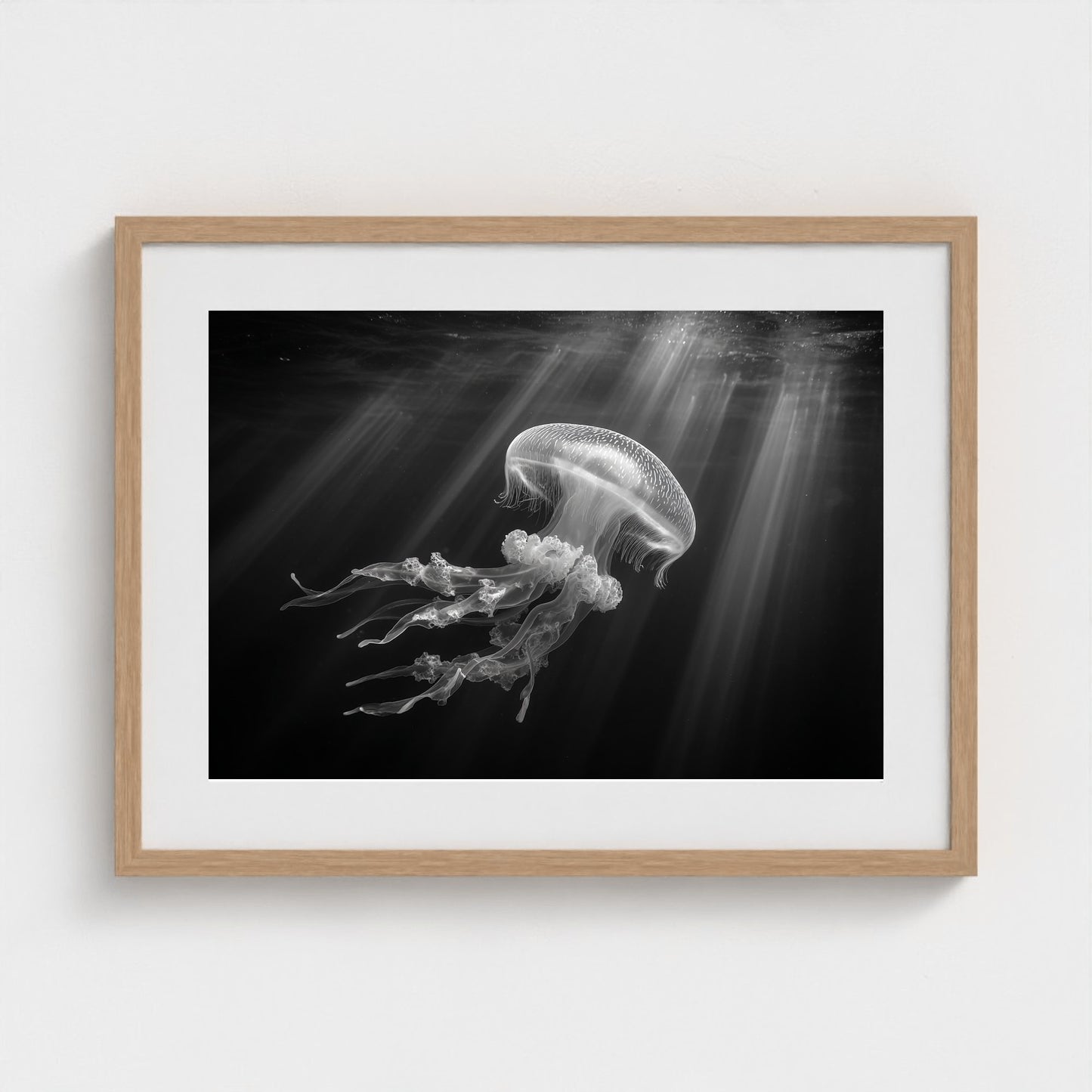 ethereal-bioluminescent-jellyfish-floating-in-de 24x18-natural frame frame