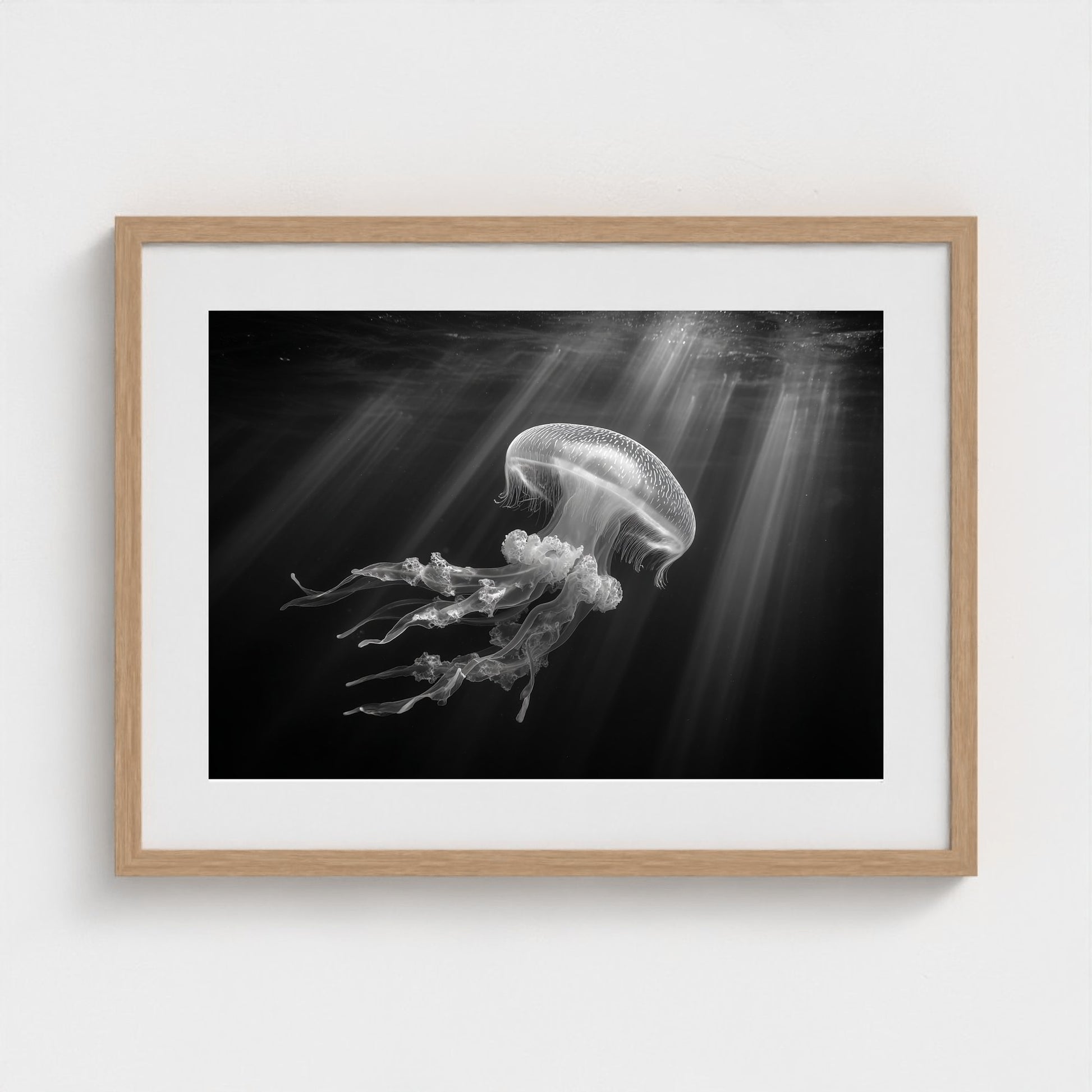 ethereal-bioluminescent-jellyfish-floating-in-de 24x18-natural frame frame