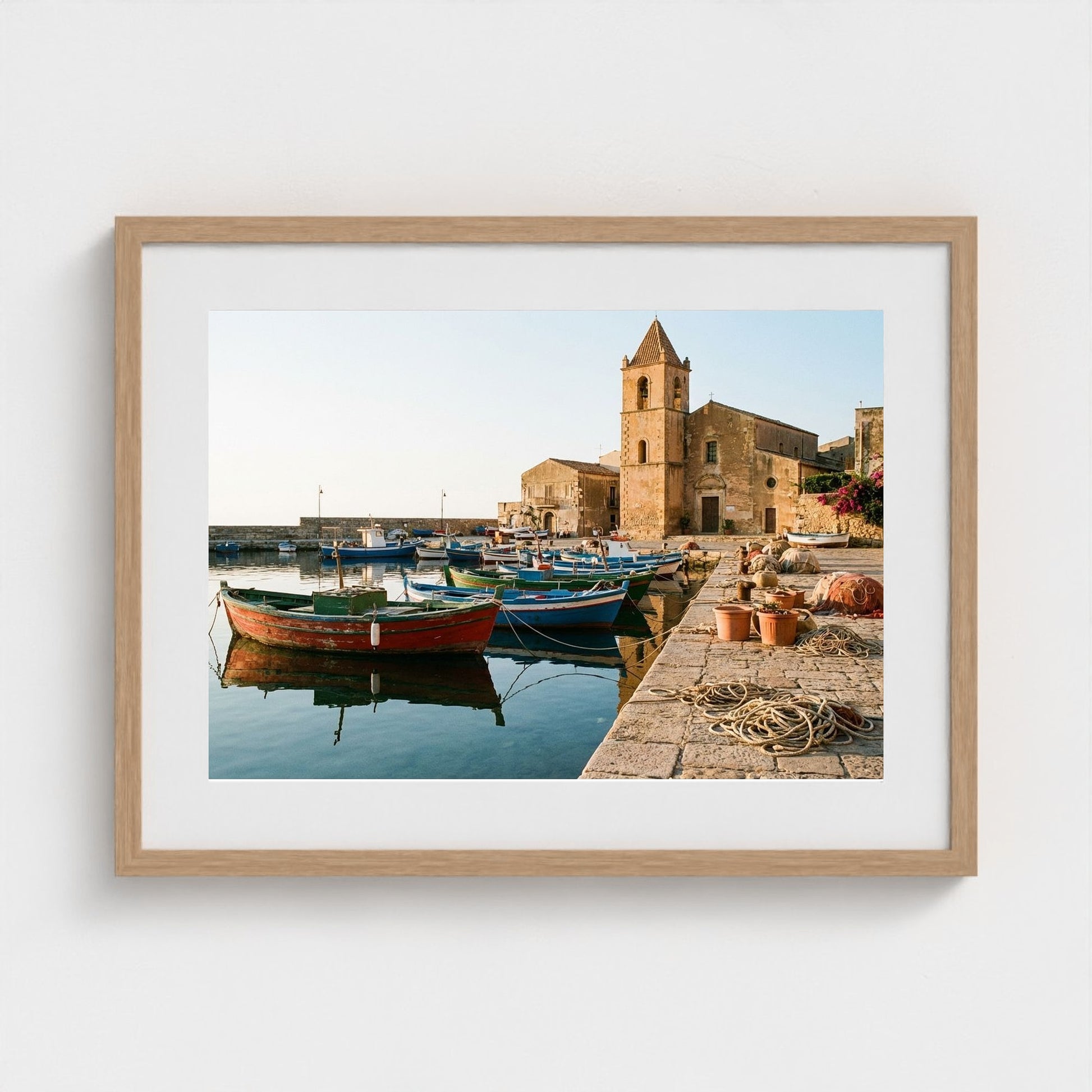 fishing-boats 24x18-natural frame frame