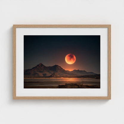 lunar-eclipse-casting-red-glow-over-barren-lands 24x18-natural frame frame
