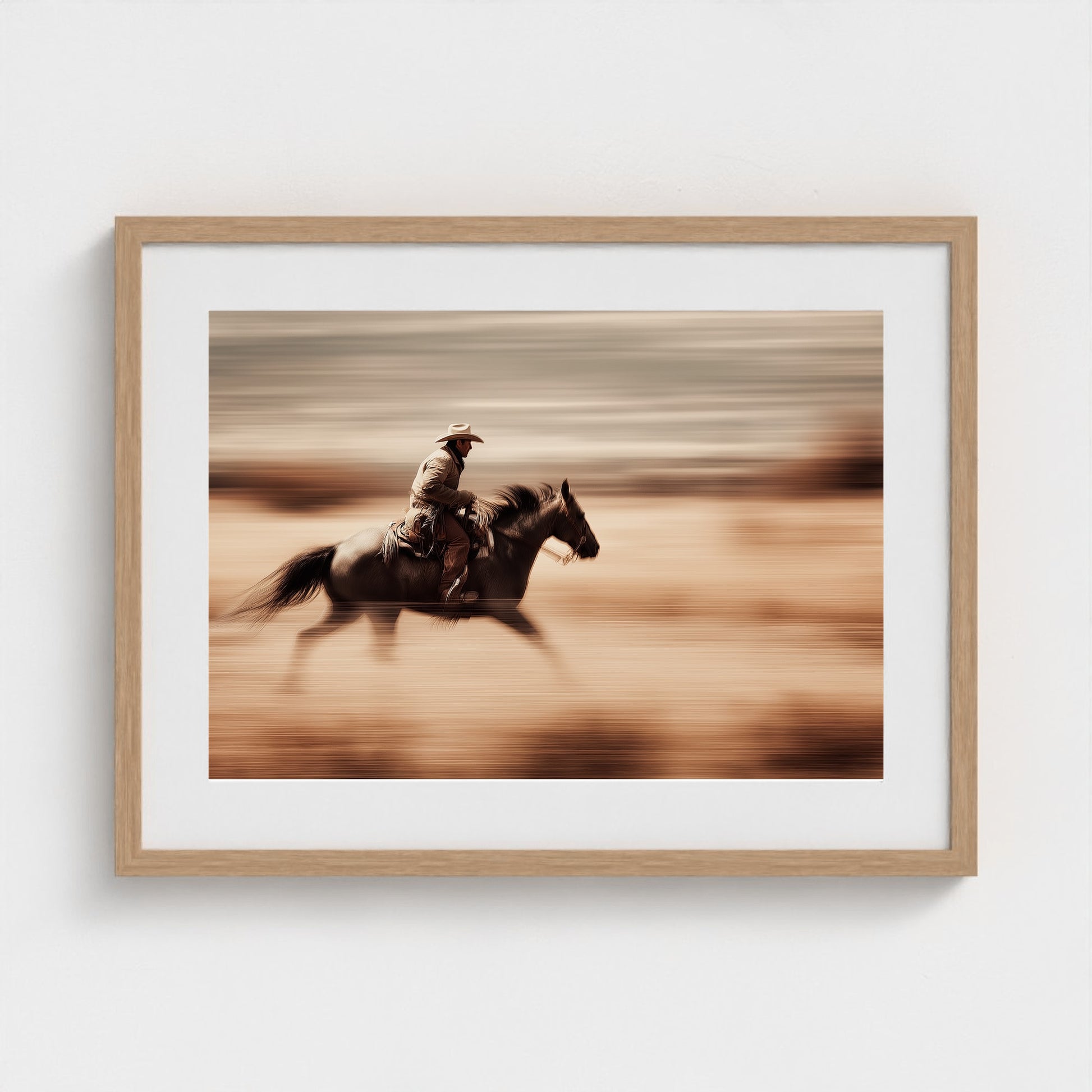 horse-galloping-with-cowboy-in-motion-blur-dramati-a6b5d3dc- 24x18-natural frame frame