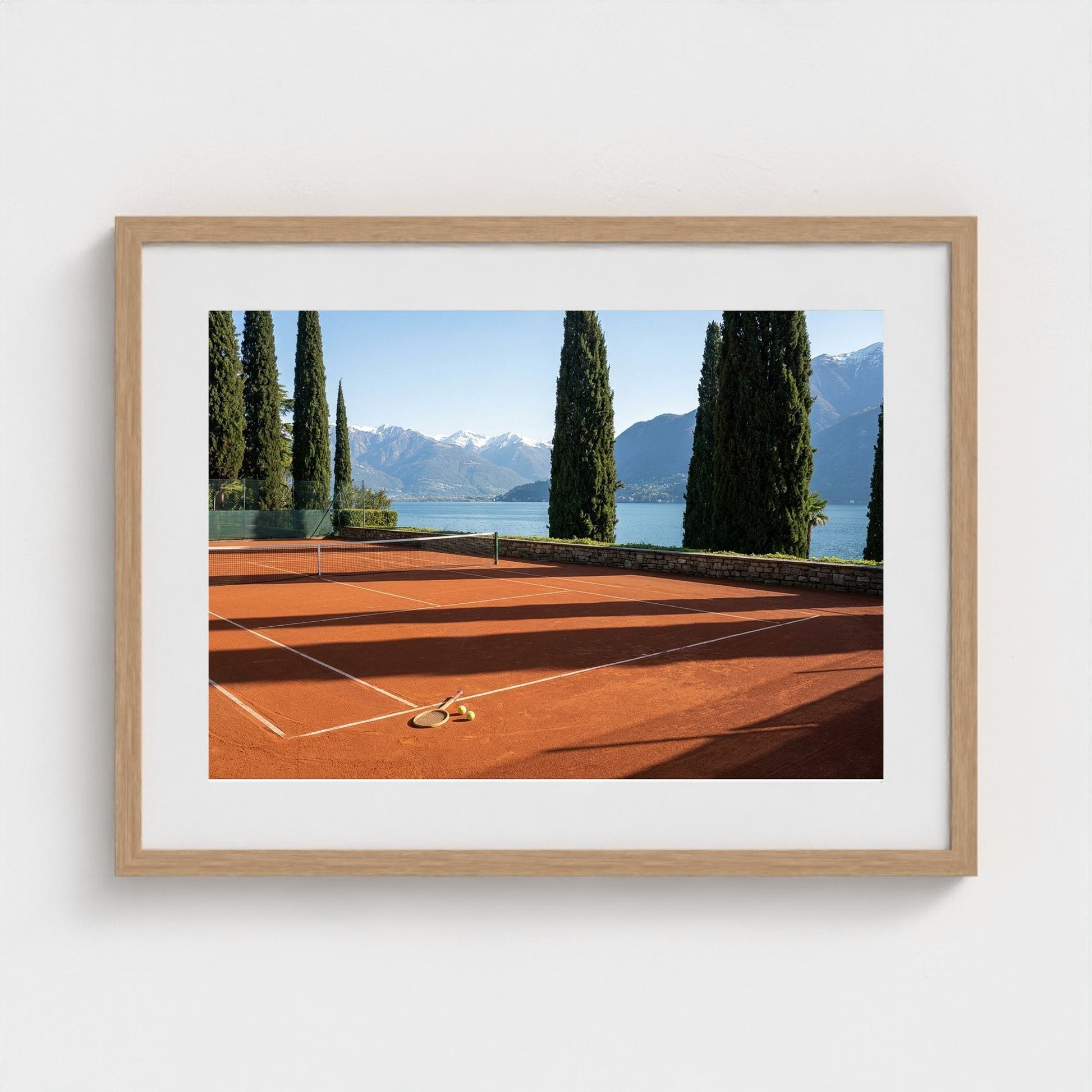 tennis-lake-como 24x18-natural frame frame