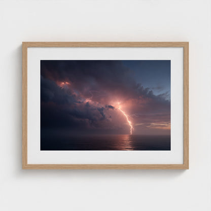 minimalist-fine-art-photograph-of-lightning-stor 24x18-natural frame frame