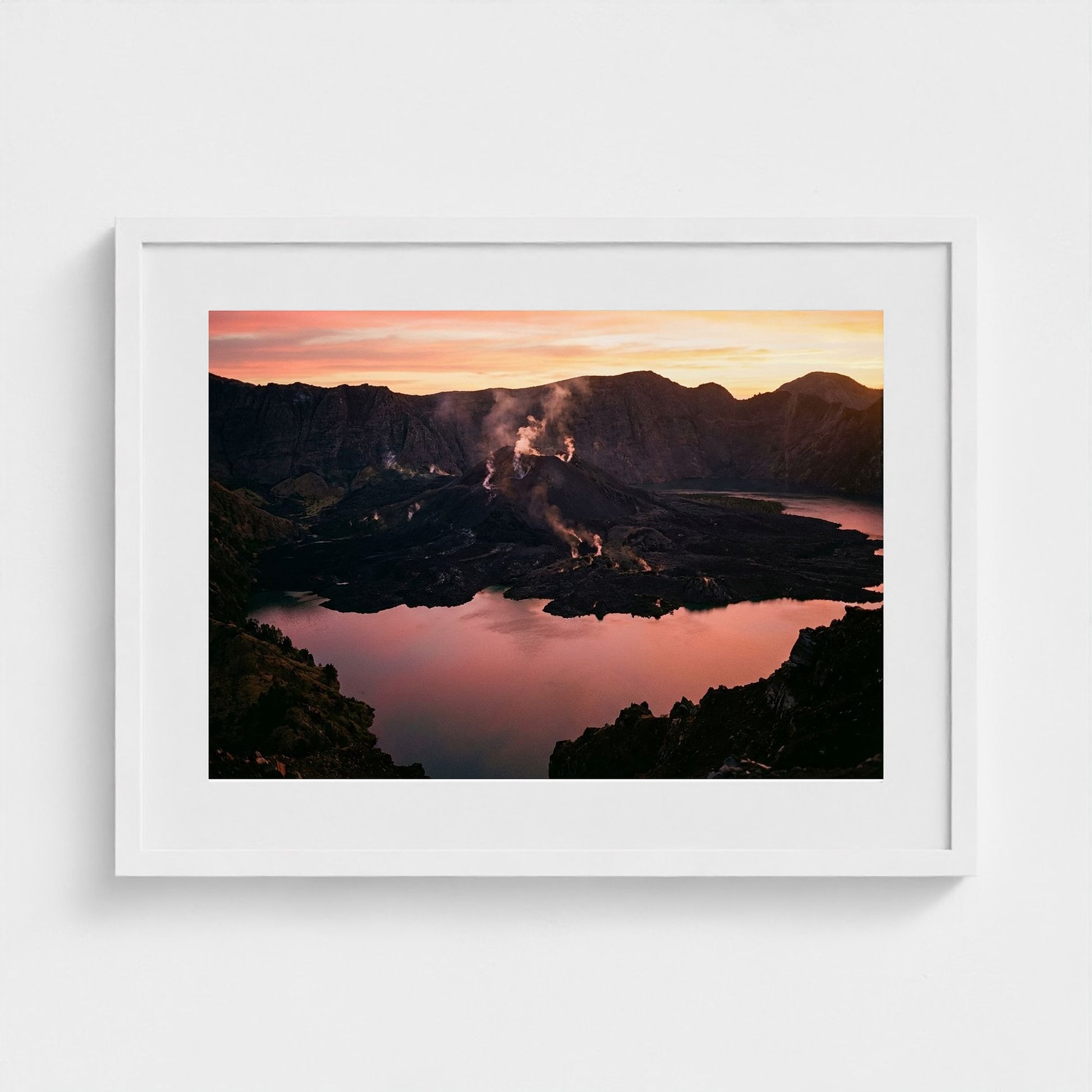 volcanic-dawn 24x18-white frame frame