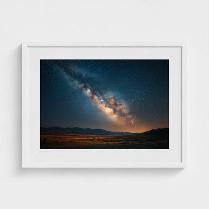 the-milky-way-galaxy-stretching-across-horizon-a 24x18-white frame frame
