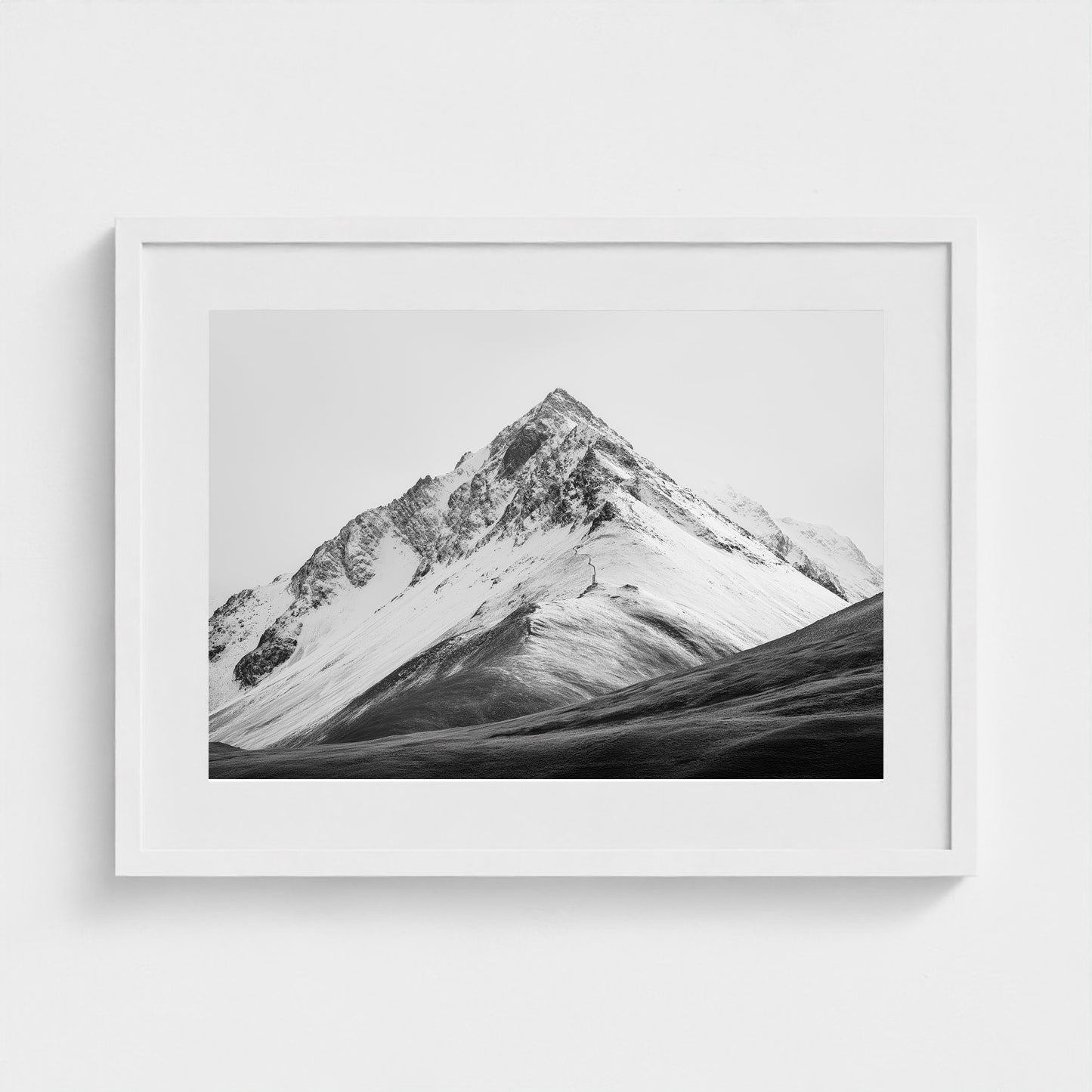 distant-mountain-ridge-under-blazing-white-sky-min-ff348271- 24x18-white frame frame