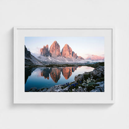 dolomites-dawn 24x18-white frame frame