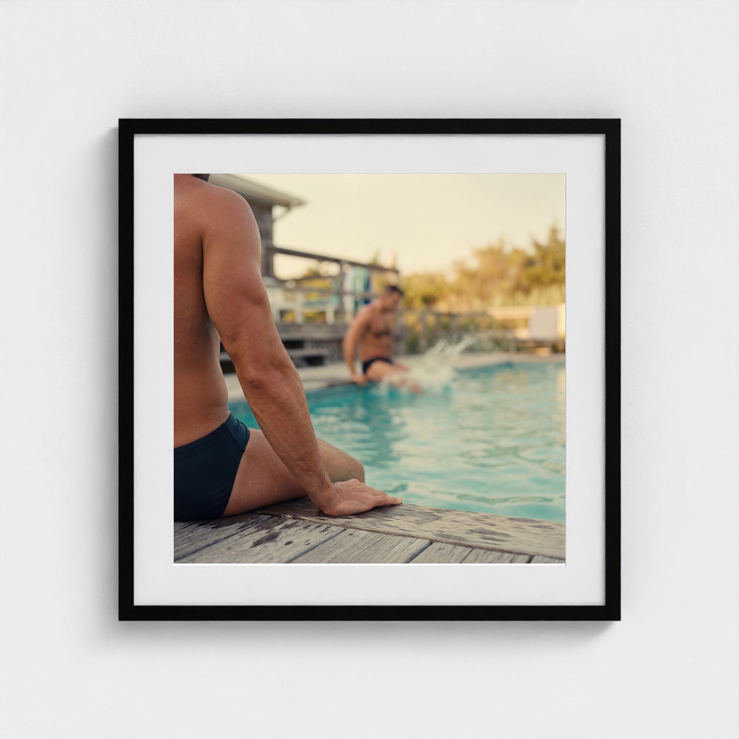 2026 03 12 21 53 04 Pool Fragment Distance Charge 24x24-black frame — Fire Island Modern