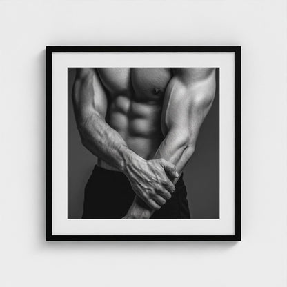 studio-close-up-interlocked-hands-and-forearms-v 24x24-black frame frame