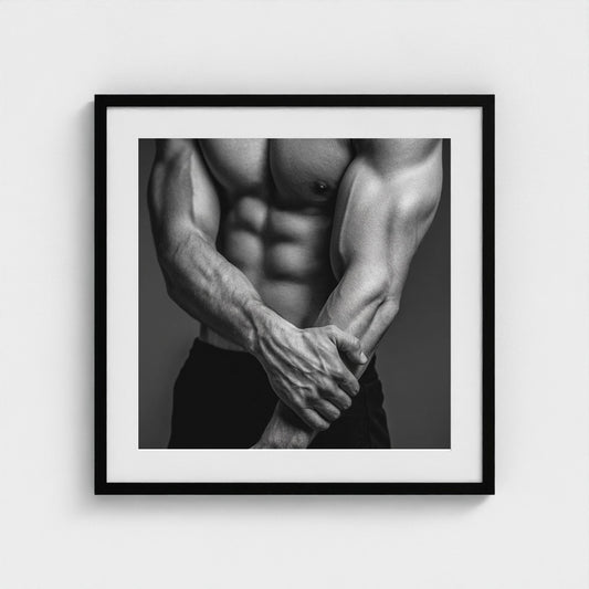 studio-close-up-interlocked-hands-and-forearms-v 24x24-black frame frame